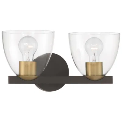 Minka Lavery Noellea 2-lt 15.25-in Bronze And Brass Vanity Light With Shade