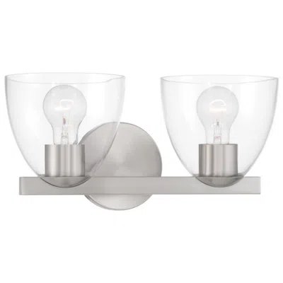 Minka Lavery Noellea 2-lt 15.25-in Brushed Nickel Vanity Light With Shade