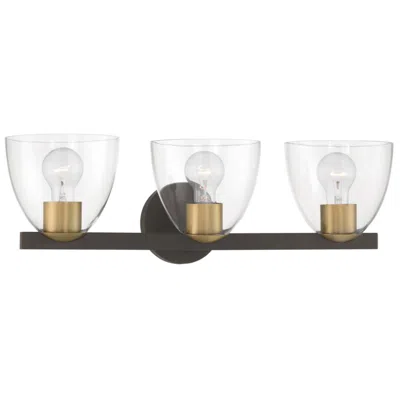 Minka Lavery Noellea 3light 23.5in Bronze And Brass Vanity Light With Shade