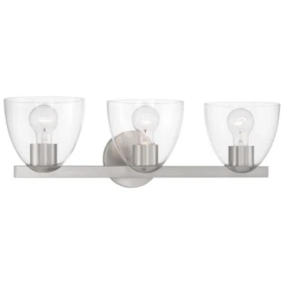 Minka Lavery Noellea 3-light 23.5-in Brush Nickel Vanity Light With Shade