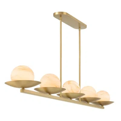 Minka Lavery Olenne 64" 5-light Linear Chandelier In Brass