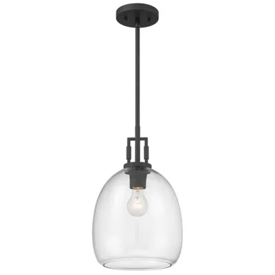 Minka Lavery Orbis 1-light 10-in Matte Black Mini Pendant With Glass Shade