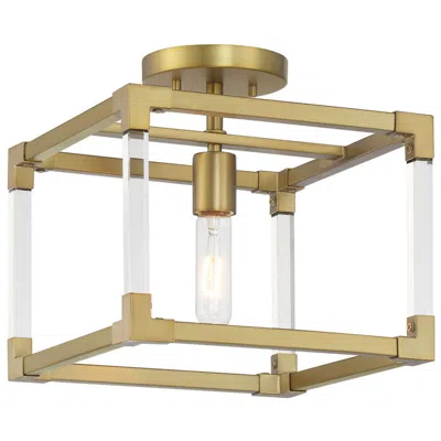Minka Lavery Oro District 11" Wide Soft Brass Rectangular Ceiling Light