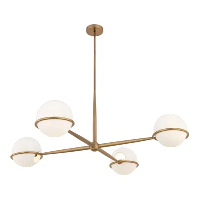 Minka Lavery Orstyn 4-light 48-in Legacy Brass Chandelier With Glass Shade