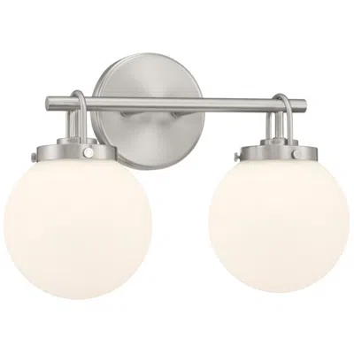 Minka Lavery Ortesa 2-lt 15-in Brushed Nickel Vanity Light With Glass Shade