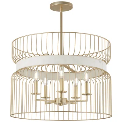Minka Lavery Park Slope 25" Wide Nouveau Gold 5-light Pendant
