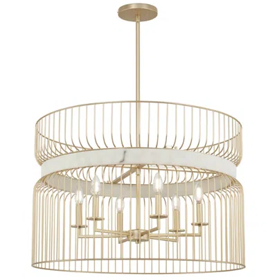 Minka Lavery Park Slope 30" Wide Nouveau Gold 6-light Pendant