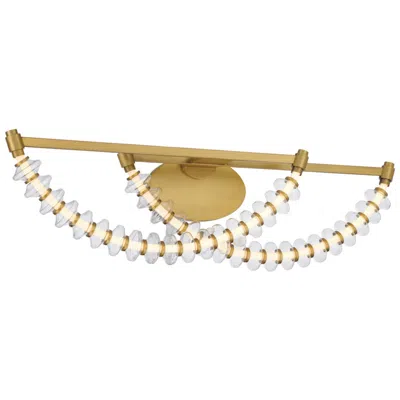 Minka Lavery Pearl Led 36-in Legacy Brass Vanity Light With Glass Shade