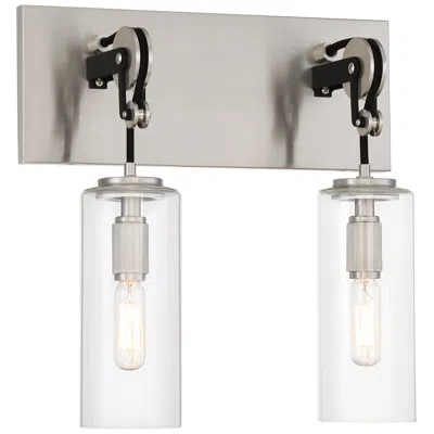 Minka Lavery Pullman Junction 12 3/4"h Brushed Nickel 2-light Wall Sconce