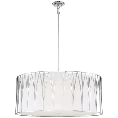 Minka Lavery Regal Terrace 32"w Polished Nickel Led Drum Pendant Light
