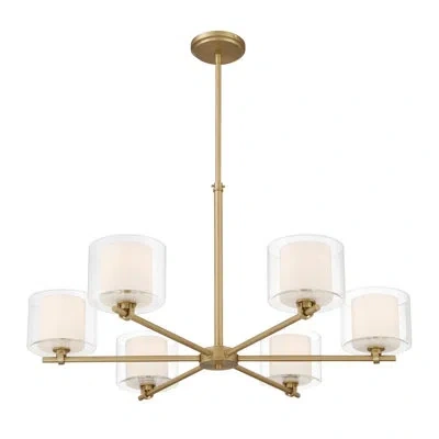 Minka Lavery Seville 32" 6-light Chandelier In Brass