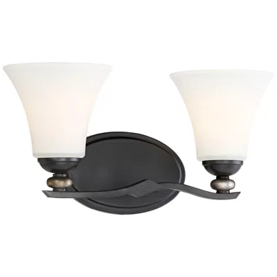 Minka Lavery Shadow Glen 16" Wide Lathan Bronze 2-light Bath Light