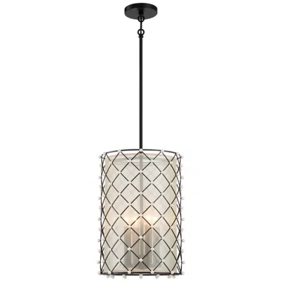 Minka Lavery Sheer Elegance 12 3/4" Wide Coal 4-light Cylinder Pendant