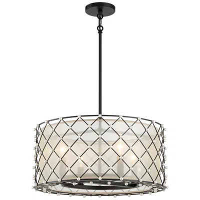 Minka Lavery Sheer Elegance 21 1/4" Wide Coal Drum Pendant Light