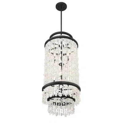 Minka Lavery Shimmering Elegance - 6 Light Foyer Pendant In Sand Coal Finish In Matte Black