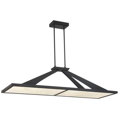 Minka Lavery Stiles Led 48-in Black Chandelier With Alabaster Shades