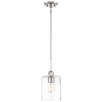 Minka Lavery Studio 5 7" Wide Polished Nickel Mini Pendant W/ Clear Glass