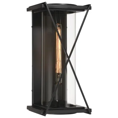 Minka Lavery The Great Outdoors Rockhill 1-light 9.5-in Matte Black Outdoor Wall Sconce