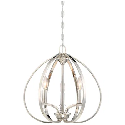 Minka Lavery Tilbury 16 1/2" Open Orb Polished Nickel 3-light Pendant