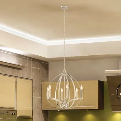 Minka Lavery Tilbury 6 - Light Candle Style Globe Chandelier In Polished Nickel