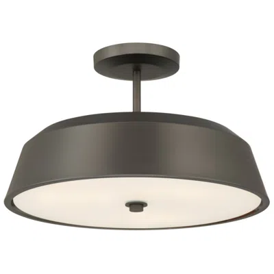 Minka Lavery Trellwyn 3-lt 15-in Plated Dark Bronze Semi-flush With Shade