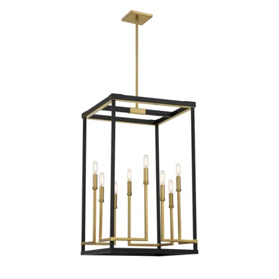 Minka Lavery Union Estates 18" Wide Coal And Soft Brass 8-light Pendant