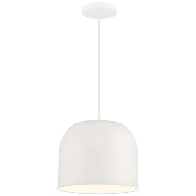 Minka Lavery Vantage 1-light White Pendant With White Metal Shade