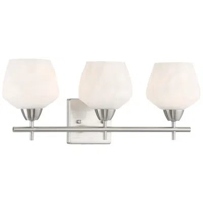 Minka Lavery Vantage Camrin 3-light Brushed Nickel Vanity Light With Glass Shades