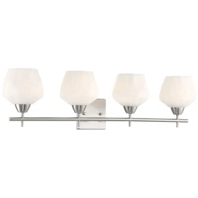 Minka Lavery Vantage Camrin 4-light Brushed Nickel Vanity Light With Glass Shades