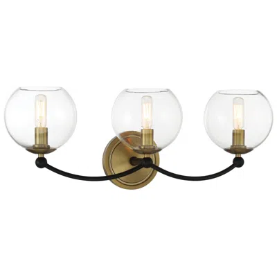 Minka Lavery Vantage Kearney Park 3-light Black And Soft Brass Chandelier