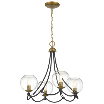 Minka Lavery Vantage Kearney Park 4-light Black And Soft Brass Chandelier