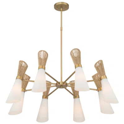 Minka Lavery Vantrel 8-light 36-in Legacy Brass Chandelier With Glass Shade