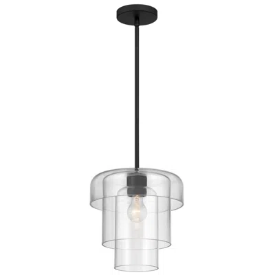 Minka Lavery Velique 1-lt 11-in Dark Matte Black Pendant With Clear Shade
