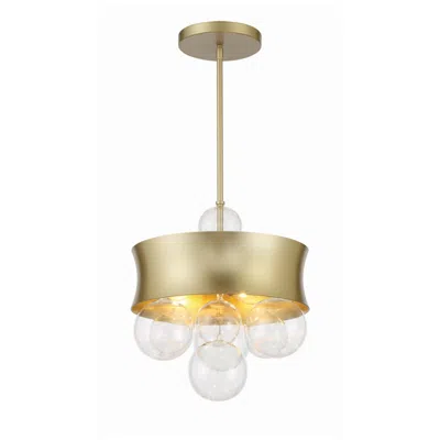 Minka Lavery Verdi Square 14" Wide Soft Gold And Glass Pendant Light