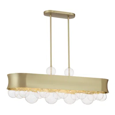 Minka Lavery Verdi Square 38" Wide Soft Gold And Glass Island Pendant