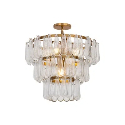Minka Lavery Vionne 21.5" 5-light Semi-flush Mount In Brass
