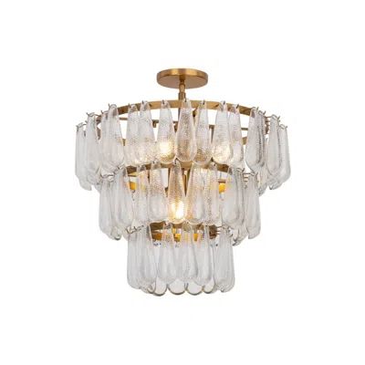 Minka Lavery Vionne 5-lt 22.75-in Legacy Brass Semi-flush Mount With Shade