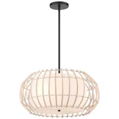 Minka Lavery Watermill 20" Wide Coal And Wicker Cage Pendant Light