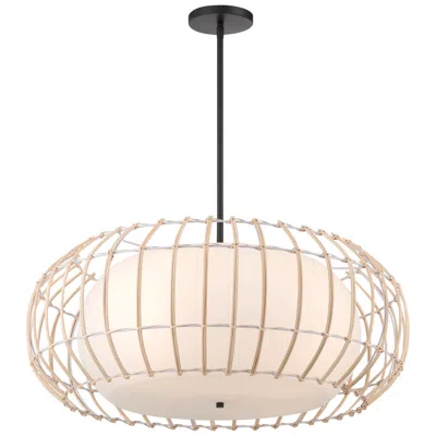 Minka Lavery Watermill 28" Wide Coal Pendant Light With Wicker Cage