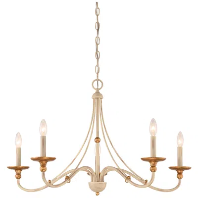 Minka Lavery Westchester County 28" Farmhouse White 5-light Chandelier