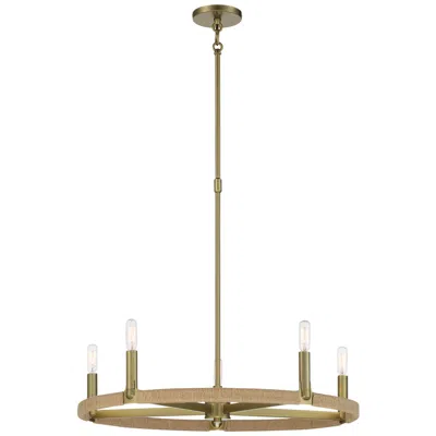 Minka Lavery Windward Passage 26 3/4" Wide Brass Natural Rope 5-light Chandelier