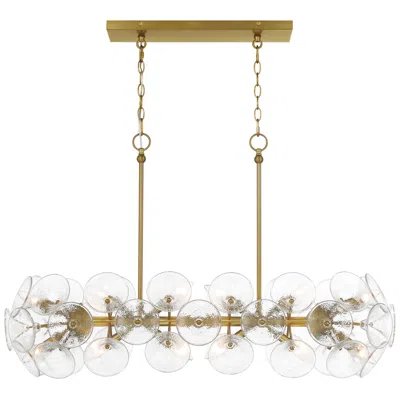 Minka Lavery Winter 12-light 39-in Soft Brass Chandelier With Glass Shades