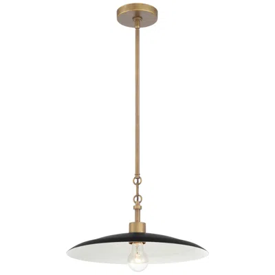 Minka Lavery York 16"w Natural Brass And Dark Matte Black Pendant Light