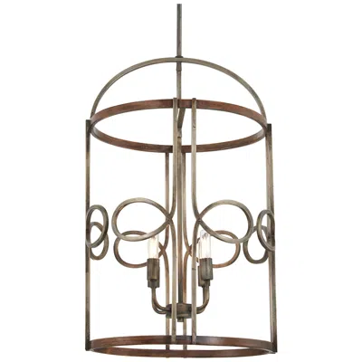 Minka Lavery Yorkville 18"w Darkwood With Silver Patina 4-light Pendant