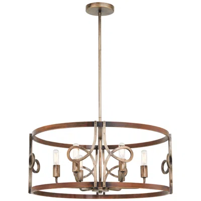 Minka Lavery Yorkville 24"w Darkwood With Silver Patina 6-light Pendant