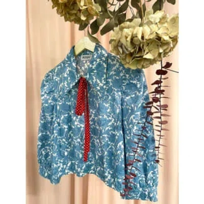 Minkie Studio Lori Blue William Morris Cropped Blouse