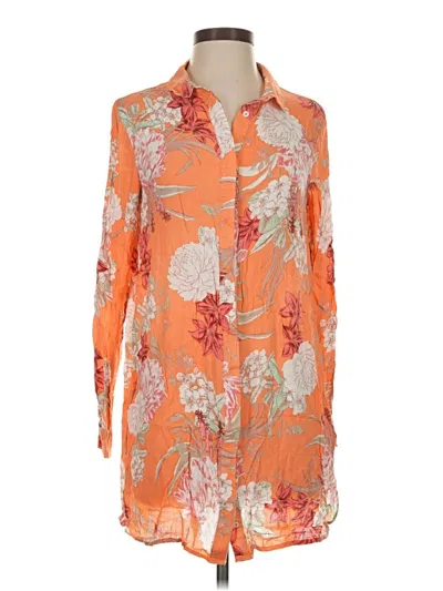 Pre-owned Minkpink 3/4 Sleeve Blouse In Orange