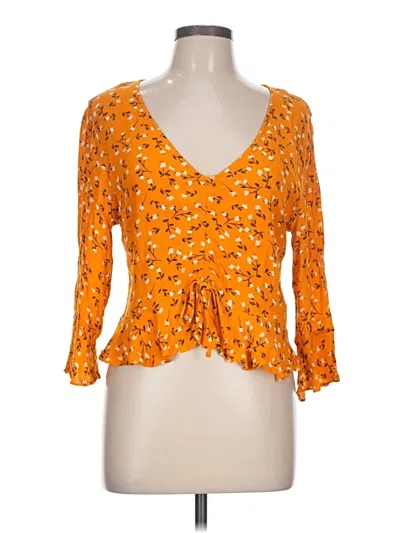 Pre-owned Minkpink 3/4 Sleeve Blouse In Orange