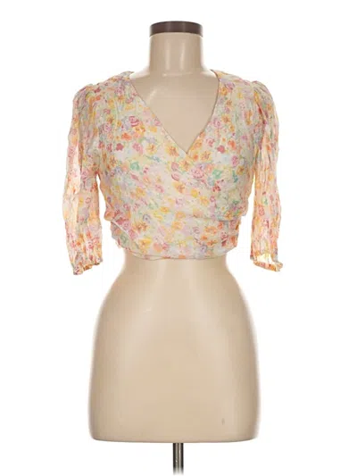 Pre-owned Minkpink 3/4 Sleeve Blouse In Pink