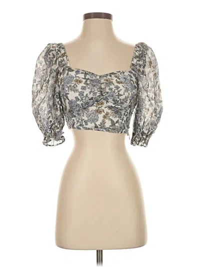 Pre-owned Minkpink 3/4 Sleeve Blouse In Silver